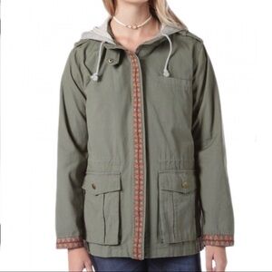 Miss Me Green Hooded Utility Jacket Size S
